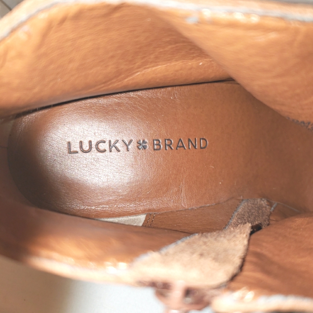 LUCKY BRAND Women's Tan Brown Western Style Ankle Booties Size 10 - Picture 15 of 16